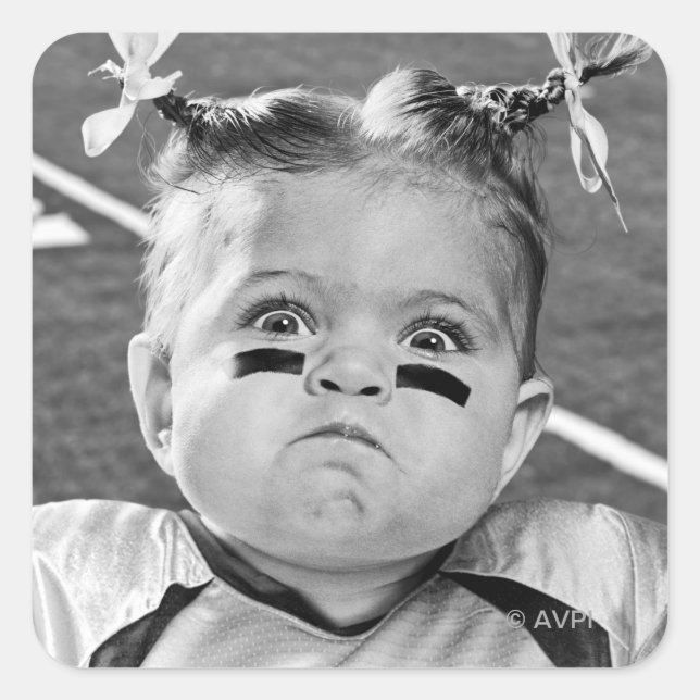 Adesivo Quadrado Garota de futebol (Frente)