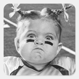 Adesivo Quadrado Garota de futebol