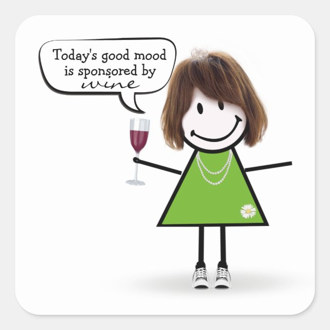 Adesivo Quadrado Garota do Grupo Stick em tênis (Frente)