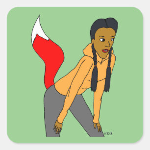 Adesivo Quadrado garota foxy