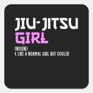 Adesivo Quadrado garota jiu-jitsu