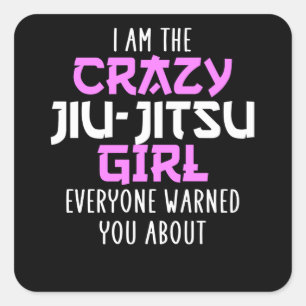 Adesivo Quadrado garota maluca do Jiu-Jitsu