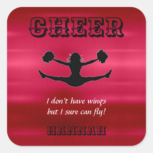 Adesivo Quadrado Garotas Cheerhead Cheerleader Flyer Sticker (Frente)