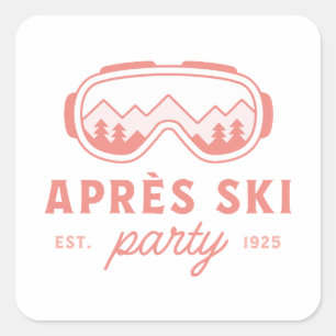 Adesivo Quadrado Garotas de après ski festa estética rosa