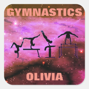 Adesivo Quadrado Garotas de eventos de ginástica