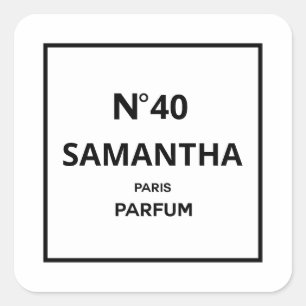 Adesivo Quadrado Garrafa de Perfume de Designer Aniversário QUALQUE