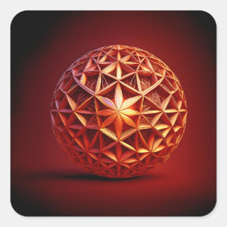 Adesivo Quadrado Gasket Fractal Sierpinski Vermelho