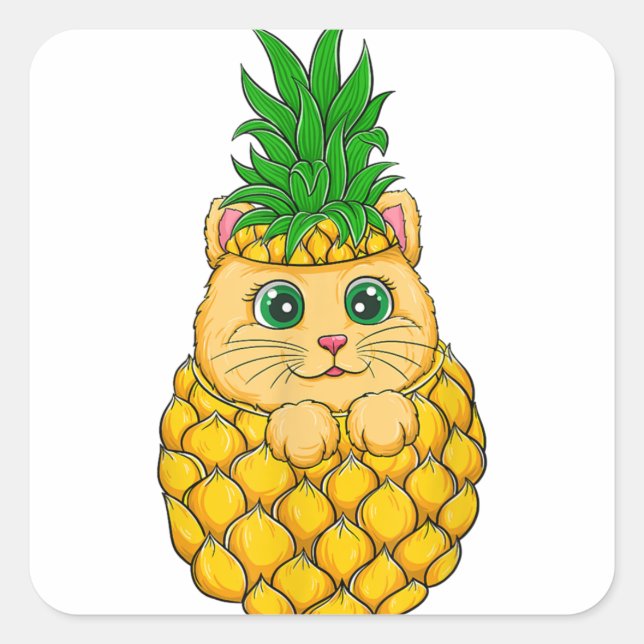 Adesivo Quadrado Gastão de Gato Sortudo - Ideia Bonita de Presente (Frente)