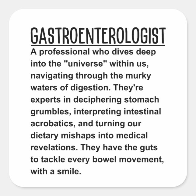 Adesivo Quadrado Gastroenterologista (Frente)