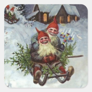 Adesivo Quadrado "Gathering Pine Boughs", por Jenny Nystrom