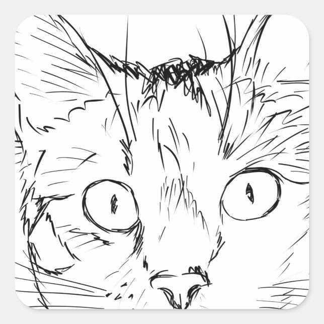 Adesivo Quadrado Gatinho (Frente)