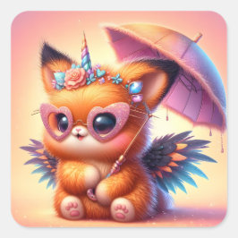 Adesivo Quadrado Gatinho