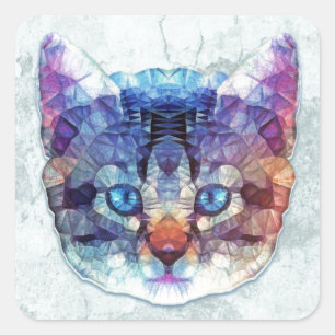 Adesivo Quadrado gatinho abstrato