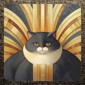 Adesivo Quadrado Gatinho Art Deco