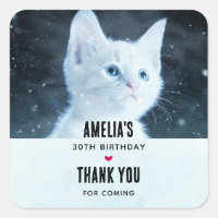 Gatinho branco e bonito com Bonito aniversário de