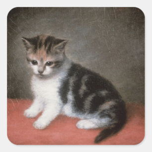 Adesivo Quadrado Gatinho de George Stubbs   da senhorita Ann
