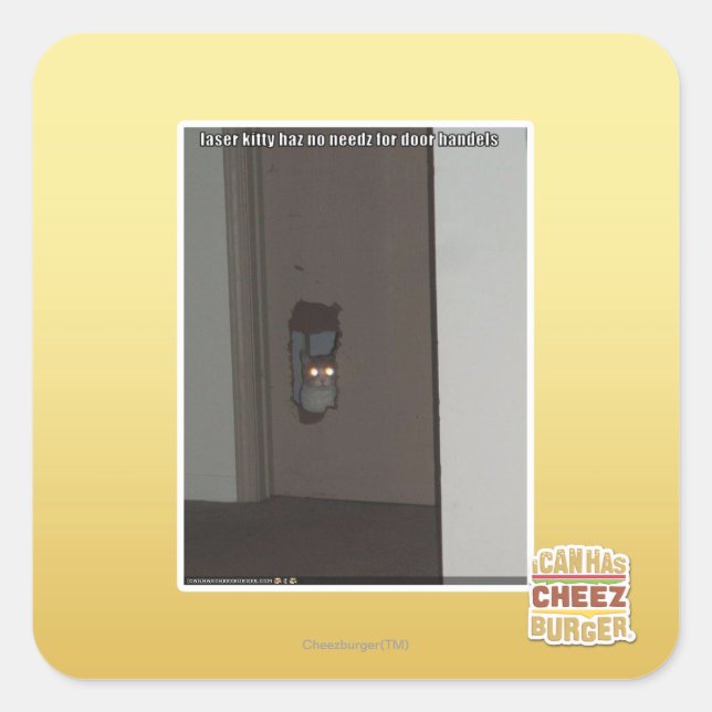 Adesivo Quadrado Gatinho laser (Frente)