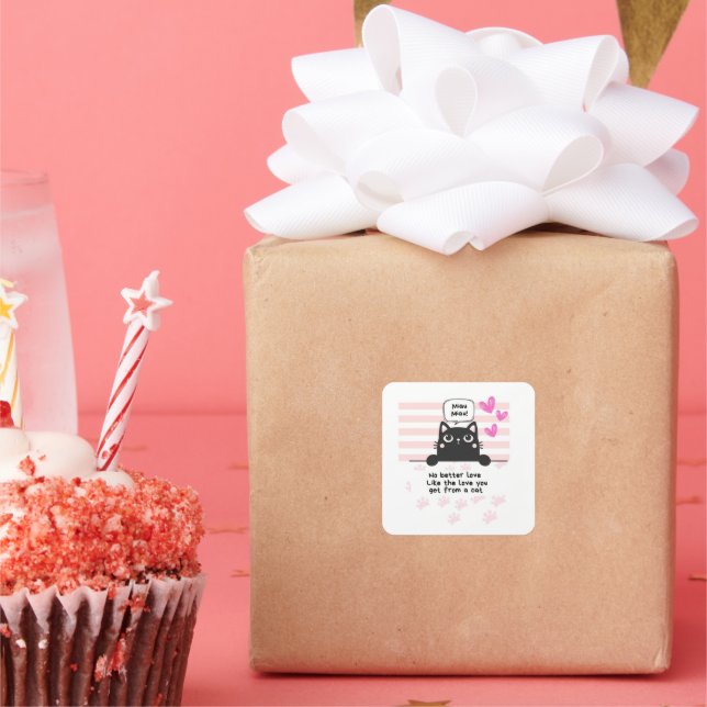 Adesivo Quadrado Gato (Festa)