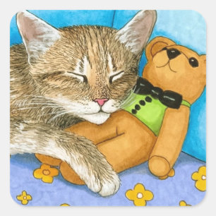 Adesivo Quadrado Gato 380 Urso de Teddy