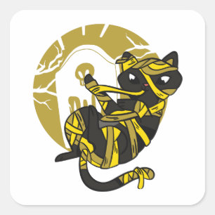 Adesivo Quadrado Gato Adorável da Mamã
