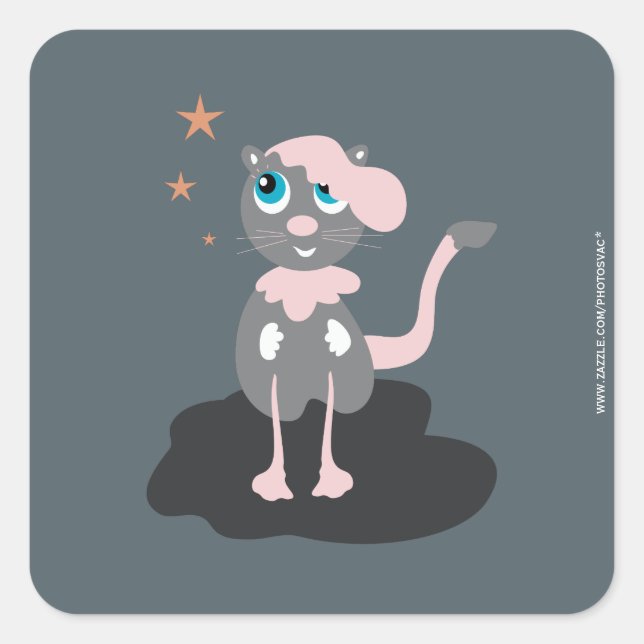 Adesivo Quadrado Gato Andando (Frente)