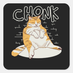 Adesivo Quadrado Gato de Chonk Chonky Chonky Chonker