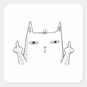 ADESIVO QUADRADO GATO DE MEIO DEDO
