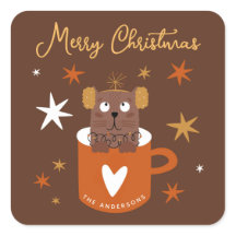 Gato de Natal bonitinho em Estrelas de Mug Dourado