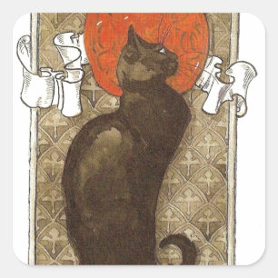 Adesivo Quadrado Gato de Steinlein - Art Nouveau