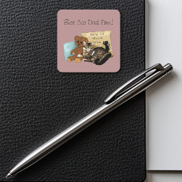 Adesivo Quadrado Gato dia de os pais