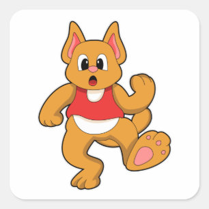 Adesivo Quadrado Gato em Execução