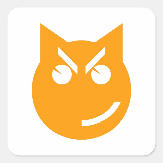 Adesivo Quadrado Gato Emoji Esmirante (Frente)