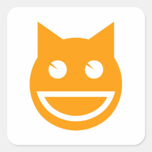 Adesivo Quadrado Gato Emoji Sorrindo