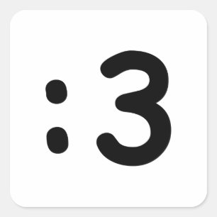 Adesivo Quadrado Gato Face Emoticon: 3