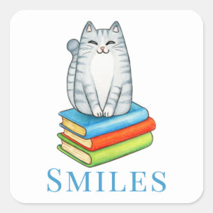 Adesivo Quadrado Gato-Gato-Gato-Gato-Gato Lover Livro Olá Amor