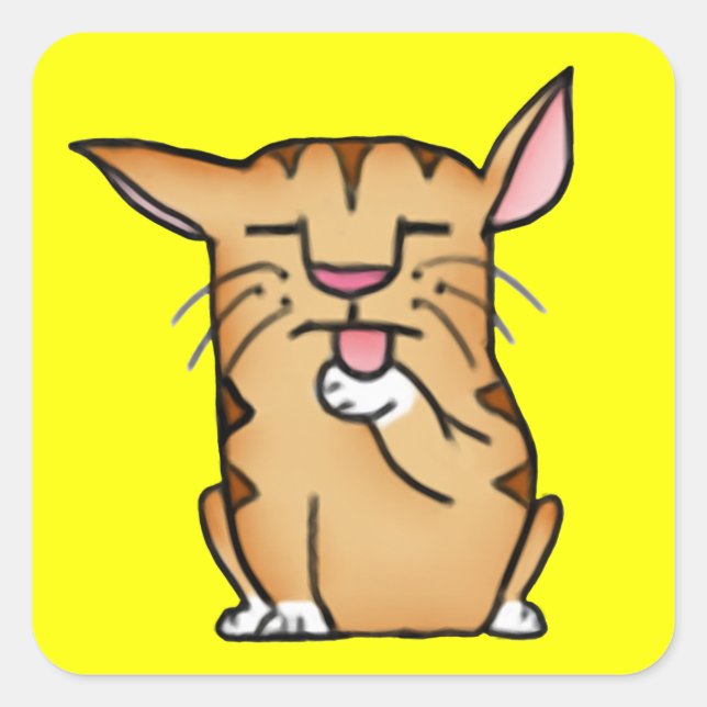 Adesivo Quadrado Gato Gordo (Frente)