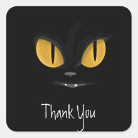 Gato Negro Misquioso com Presas Obrigado