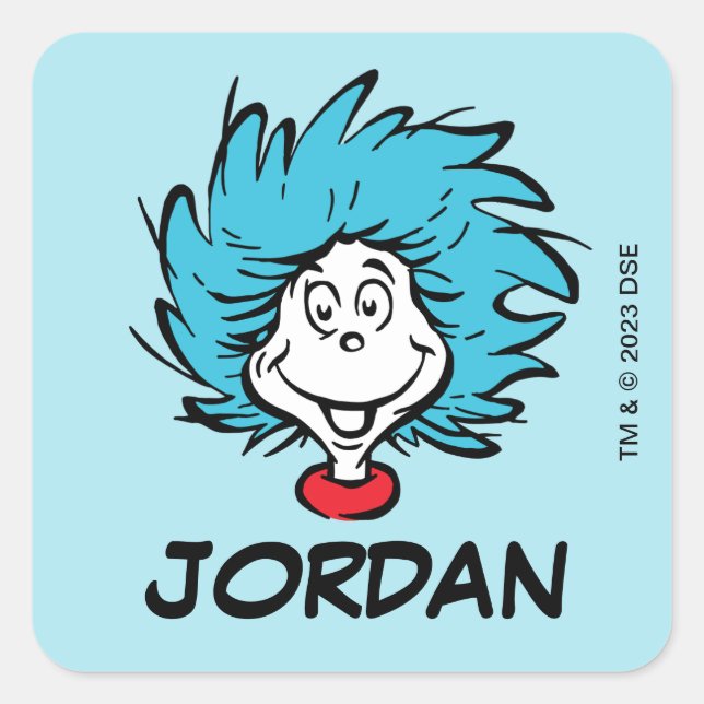 Adesivo Quadrado Gato no Chapéu Uma Coisa Duas - Coisa Personalizad (Frente)