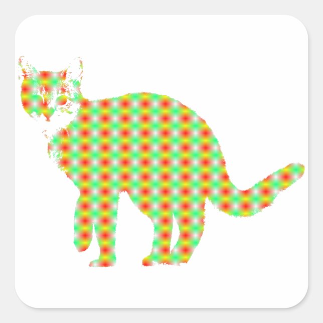 Adesivo Quadrado Gato Padrão (Frente)