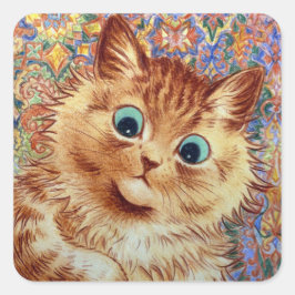 Adesivo Quadrado Gato Psicodélico Pintado por Louis Wain