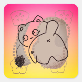 Adesivo Quadrado Gato Reprodutor com Fios