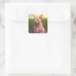Adesivo Quadrado Gato Sphynx Vestido – Arte da Natureza Brincalhona