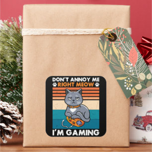 Adesivo Quadrado Gatos E Jogos Para O Jogo De Vídeo Gamer Do Gato D
