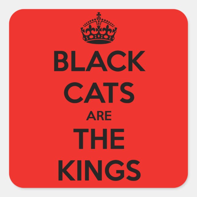 Adesivo Quadrado Gatos Pretos São Rei (Frente)