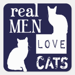 Adesivo Quadrado Gatos reais do amor dos homens