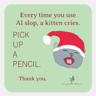 Adesivo Quadrado #GatosContraAIruim IV Natal