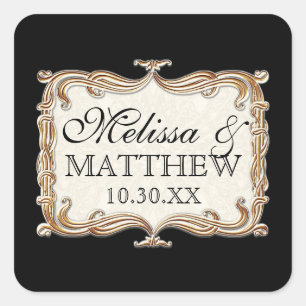 Adesivo Quadrado Gatsby Art Deco Nouveau Lace Faux Tulip Dourado