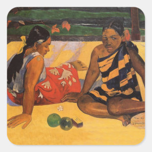Adesivo Quadrado Gauguin French Polynesia Tahiti Women Painting