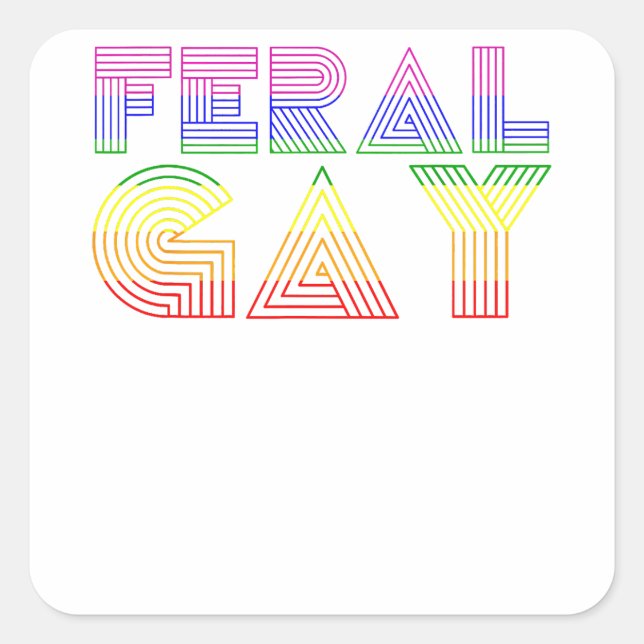 Adesivo Quadrado Gay Bi Pan Trans Orgulho Gay LGBT Feral Memória Ra (Frente)