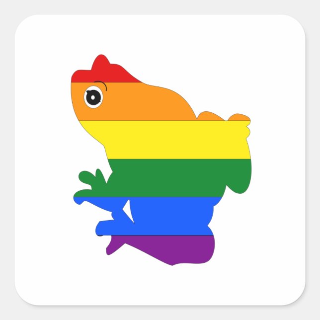 Adesivo Quadrado Gay Sapo LGBT Pride Rainbow Square Stickers (Frente)
